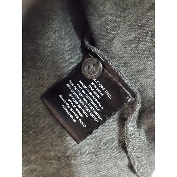 Volcom Polo Shirt Boys Medium Gray Striped Cotton Short Casual Sleeve Collared - Picture 8 of 8